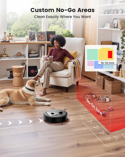 Lefant LiDAR Robot Vacuum and Mop, 450ml Visible Dustbin, Upgraded 190° PSD Obstacle Avoidance, Customized Cleaning, Multi-Floor Mapping, 150 Mins Runtime, WiFi/Alexa/APP, Pet Hair & Carpets, M330 Pro