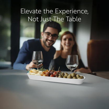 Restaurantware Siluro 16.3 Inch Olive Tray 1 Narrow Olive Plate - Microwave-Safe Oven-Safe White Porcelain Narrow Serving Tray Chip-Resistant For Olives Or Cheeses