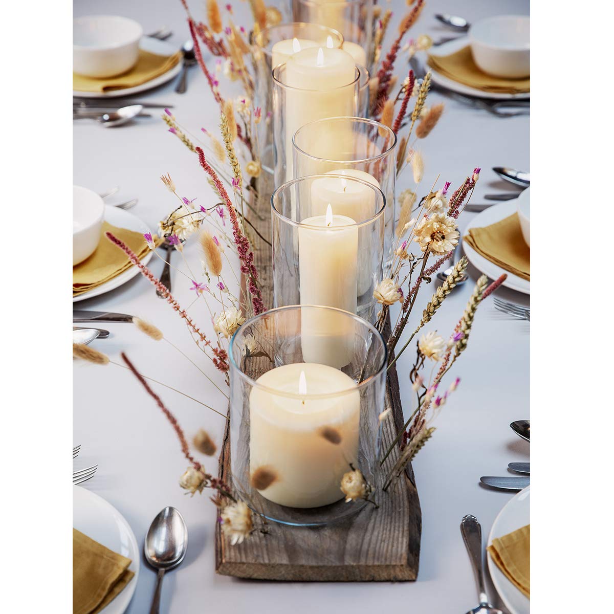 BOLSIUS 6 Ivory Pillar Candles Bulk - 3x9 Inches Candle Set - 116+ Hours Clean Burning - No Palm Oil - 0% Animal Fat - Premium European Quality - Unscented Dripless Any Occasion Pillars