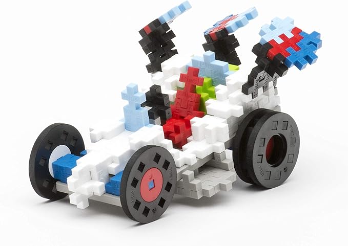 PLUS PLUS - GO! Educational Tub - 2600 Pieces / 10 Baseplates / 40 Wheels - Vehicle Construction Building Stem / Steam Toy Interlocking Mini Puzzle Blocks for Kids