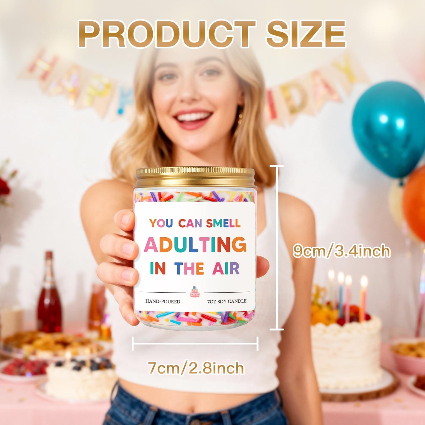 18th Birthday Gifts for Girls Boys, Happy 18th Birthday Decoration for Teens, Gift for Turning 18 Year Old Girl, 2008 18 Bday Present for Daughter, Son, Granddaughter, Niece, Friend - Vanilla Scented