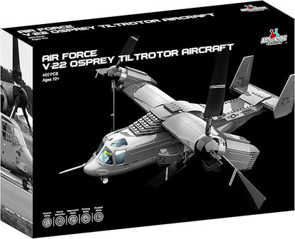 Apostrophe Games V-22 Osprey Tiltrotor Aircraft Building Block Set – 460-Pcs Plane for Kids Older Than 10 and Adults – Compatible with All Building Bricks