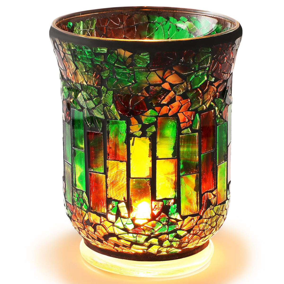 VINTORKY Candle Jar European Style Glass Candlestick Table Centerpiece Farmhouse Decor