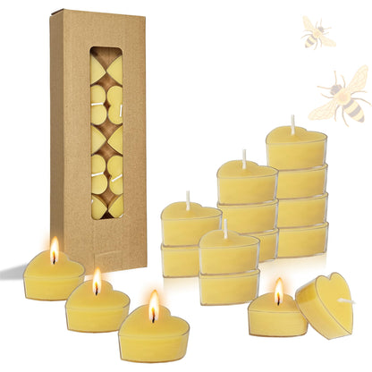 Gedengni Candlesticks Scented Tealight Candles,24pcs Heart-Shaped Tea Light Candles Natural Scent Tealight Candle Wax Handmade Candle Stciks for Spa Home Decor Women Gifts (T02-24HT)