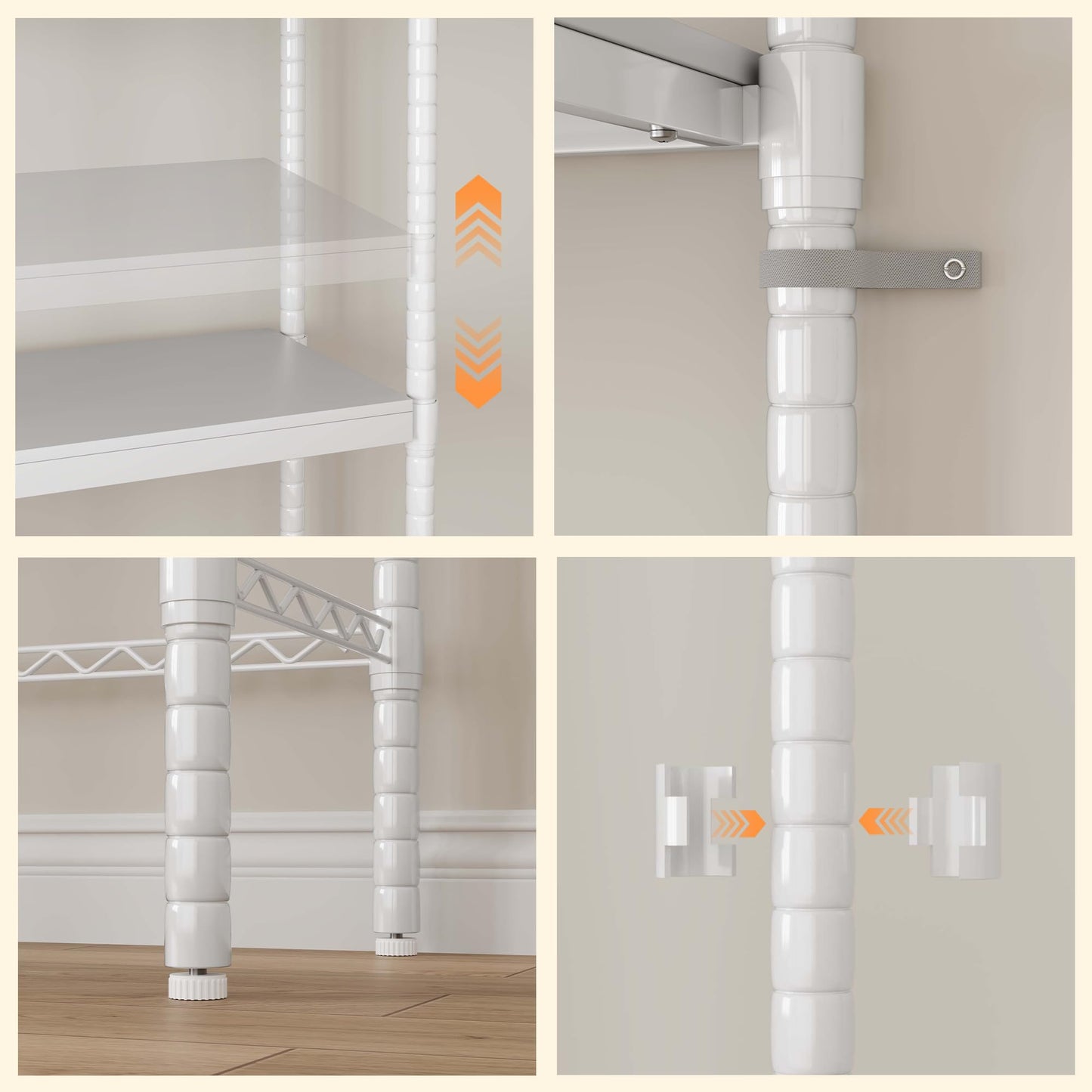 Garvee 30 in 5-Tier Over-The-Washer Shelf – Adjustable Height Laundry Organizer with Double-Layer Wood Shelves (100 LB Capacity), Space-Saving Storage for Bathroom, Laundry Room, Balcony (White)