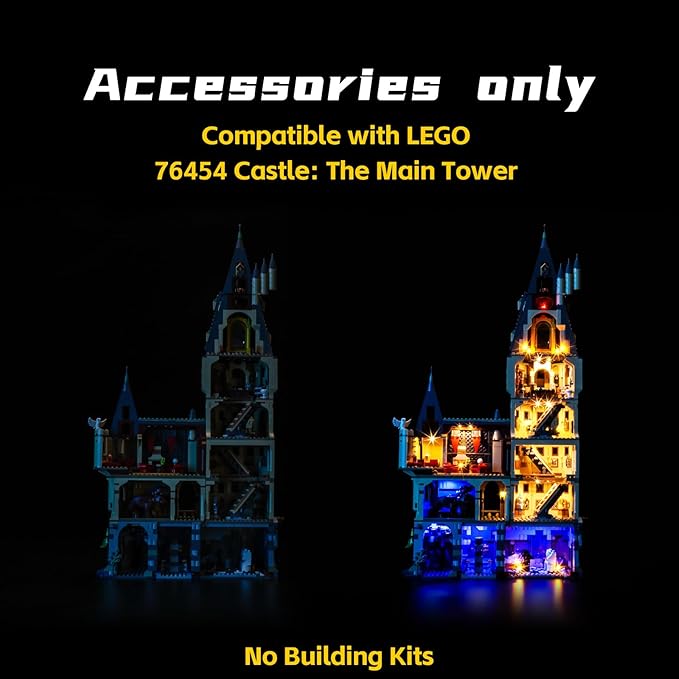 BrickBling LED Lights Only Compatible with Lego Castle: The Main Tower 76454 - Not Come with Model (RC Version Light)