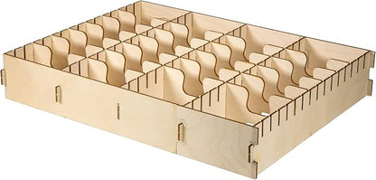 The Broken Token Horizontal Card Organizer for Wooden Artist Case - 4-Row Wood Storage Box with Multiple Adjustable Dividers (Wooden Case Not Included)