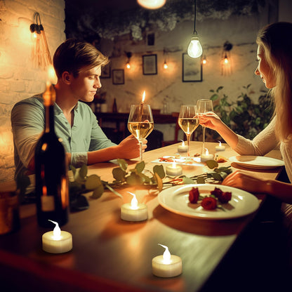 Topstone Flameless LED Candles with Remote Control - Warm White Flickering Battery Operated Candles, 400+ Hours,Timer Function, 4H/6H/8H Auto-Off,Electronic Tea Candles for Home Decor, Wedding, Party