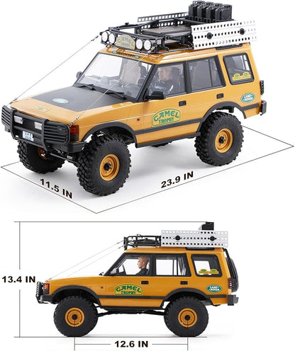 FMS 1/10 FCX10 Land Rover Camel Trophy Edition RC Crawler Hobby RC Rock Crawler with Lighting System 4-Link Suspension for Adults RS (Discovery)