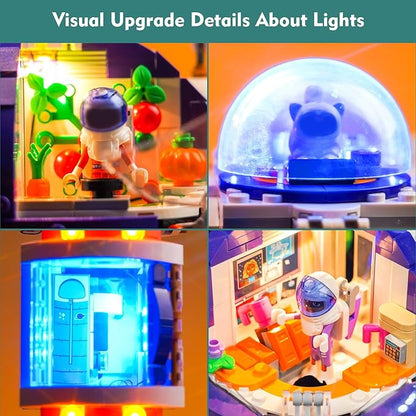 VONADO LED Light Kit Compatible with Lego Mars Space Base and Rocket 42605 (Lights Only No Models) Creative Lighting Set Accessories Compatible with Lego 42605 Building Set