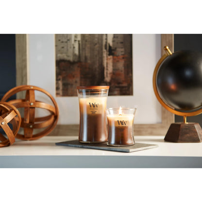WoodWick Café Sweets Trilogy Holiday Candle Gifts for Women and Men, 21.5 oz Large Hourglass Trilogy Candle with Crackling Wick