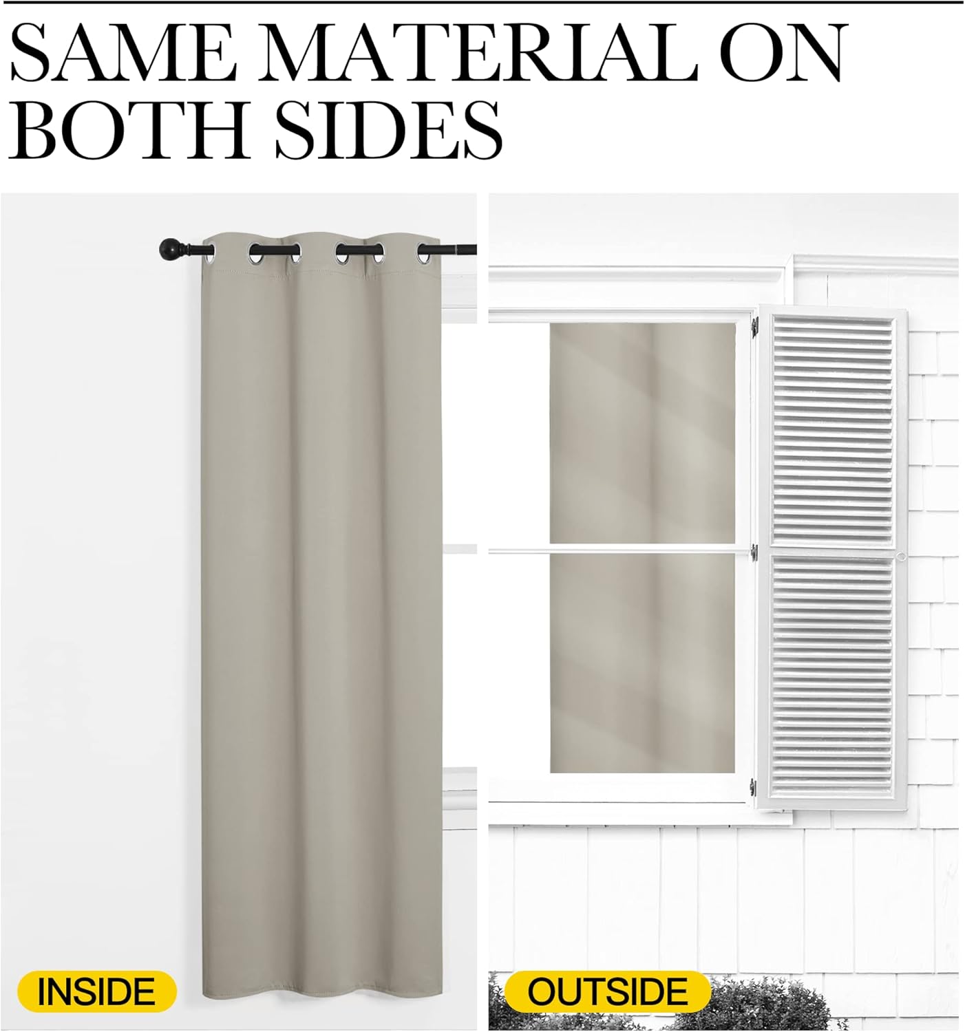 NICETOWN Natural Room Darkening Curtains - 86" Long | Total Privacy Drapes for Boho Farmhouse Decor (Set of 2, 55" Wide)