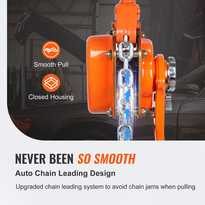 VEVOR Manual Lever Chain Hoist, 6 Ton 13200 lbs Capacity 10 FT Come Along, G80 Galvanized Carbon Steel with Weston Double-Pawl Brake, Auto Chain Leading & 360° Rotation Hook, for Garage Factory Dock