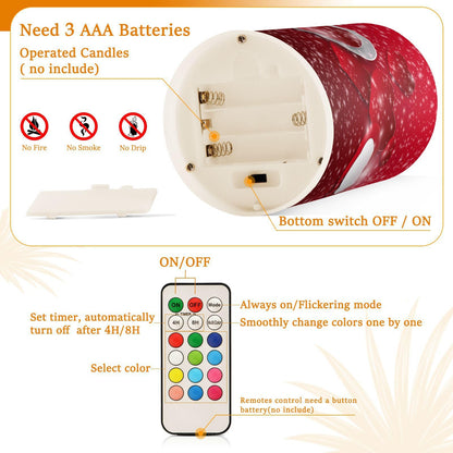 ALAZA Happy Valentines Day Hearts Flickering Flameless Candles Battery Operated with Remote Timer,Tea Light Candles LED Pillar Votive Candles Set of 2 for Outdoor Indoor Decorations