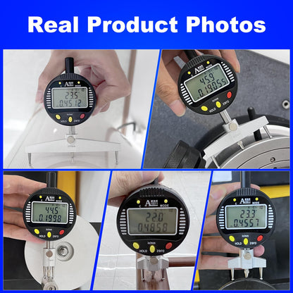 AICEYI Digital Inner and Outer Radius Measuring Instrument with 10mm/20mm/30mm/60mm/100mm Replaceable Measuring Claws,Black Radius Range: 5-700mm (0.2-27.5in”), Linear Range: 0-12.7mm (0-0.5in”)