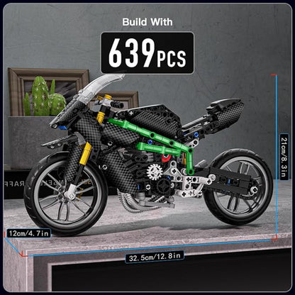Mould King Motorcycle Kit Building Sets 23002 Bike Model Kit Building Kit Moto Building Toys for Creative Play and Display Model Motorcycle Kits for Adults and Kids 14+ (639PCS)