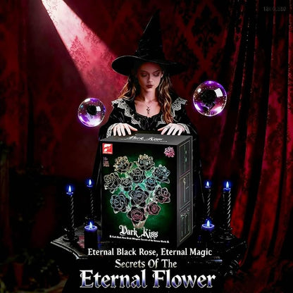 Black Rose Bouquet Building Set 12 Compatible with Lego Flowers for Daughter DIY Roses Building Blocks Gothic Artificial Everlasting Flowers Room Decoration &amp Gift for Halloween