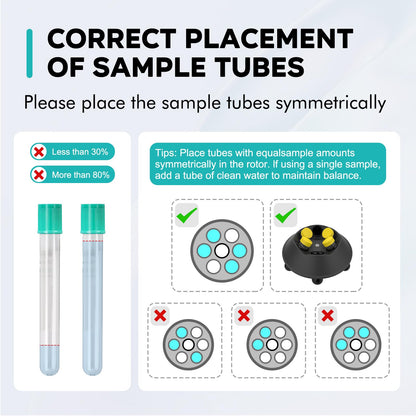 LAB FISH PRP Centrifuge Machine LC-400 8 * 2ml/5ml/10ml, 4 * 15ml Lab Tubes | Low Speed Control 500-4000RPM,Max 1717xg | Timer Function 30sec-59min