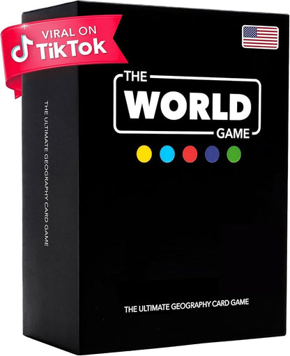 The World Game - Geography Card Game - Fun Game for Easter - Educational Games for Kids Family and Adults - Cool Learning Gift Idea for Teenage Boys &amp Girls 8-12 with Map