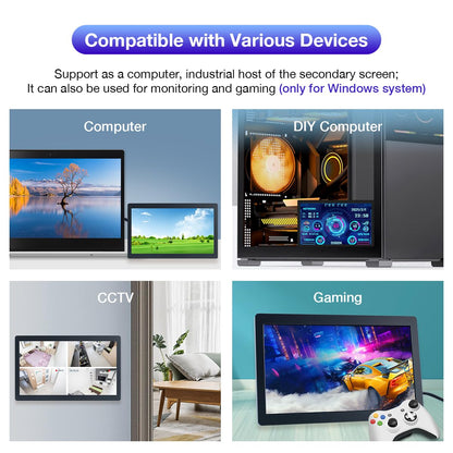 Hosyond 7 Inches USB C Mini Monitor 1024x600 IPS LCD Display Type C Secondary Screen for PC Laptop Windows