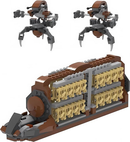 32 Pieces Battle Soldiers Army Clanker Platoon Attack Craft Building Kit with 2 Droidekas Action Figures Building Blocks Set Toys Gifts for Boys Kids (537 Pieces)