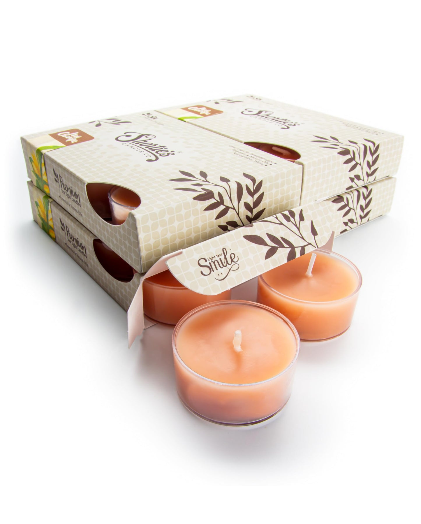 Nag Champa Premium Tealight Candles Bulk Pack - Highly Scented with Essential Oils - 24 Brown Tea Lights - Beautiful Candlelight - Made in the USA - Incense & Earth Collection