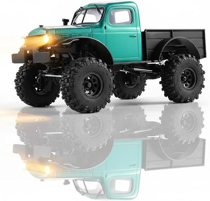 EAZYRC FMS FCX24 Power Wagon 1/24 RC Crawler Brushless 4x4 RTR Rock Crawler with Metal Suspension 2-Speed Transmission PC Hard Body – RC Car for Adults and Gift