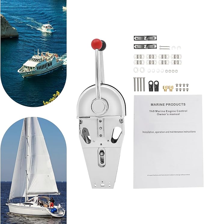 Boat Dual Engine Control Double Lever Control Boat Dual-Handle Controller W/Smooth Shifting &amp Throttle Marine Controller Dual Handle