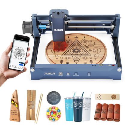 Laser Engraver,WAINLUX X2 5W Laser Engraver Machine with Air Assist, 5000mm/min High Precision Engraving Area 200 * 150mm DIY Laser Cutter and Engraver for Wood|Leather|Acrylic|Glass|Class1