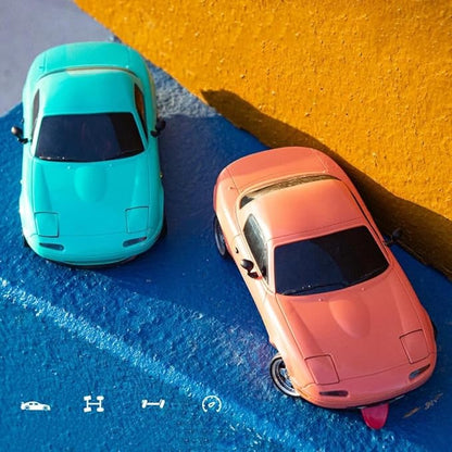 LDRC 1804 1/18 Scale Mini RC Drift Car with Gyro LED Lights RWD Full Proportional 2.4GHz Remote Control Racing Sport Drift Car Indoor Gift for Adult - RTR Version / 3 Battery