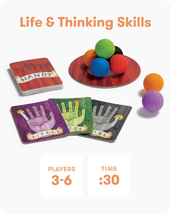SimplyFun Handy - Family Game for Kids and Adults Ages 8+ - Fine Motor Skills Game with Soft Balls and Cards - Classroom Party or Family Game Night Fun