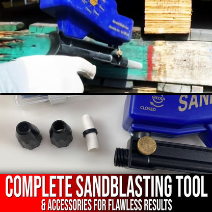LE LEMATEC Sandblaster Bundle: Sand Blaster Gun Kit, Long Nozzle, Accessories & Fitting Kit