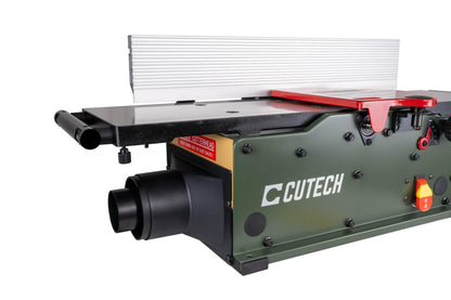 Cutech 40180HI 8-Inch Spiral Cutterhead Benchtop Jointer with Cast Iron Tables, 16 TC Inserts, Extra Long 24" Aluminum Fence, Additional 7-3/8" Fence Brackets, and a 10-amp Motor