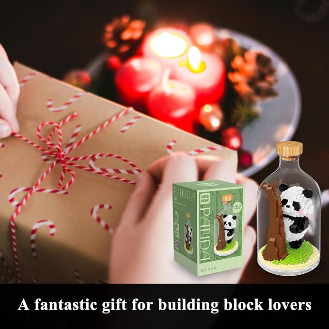 Creative Panda Toy Building SetAdult Mini Animal Friend SetParty Favors Gift for FriendsAnimal Lover Office Home Decor Building Block KitNew Year Easter Birthday Gift for Family(Hiding)