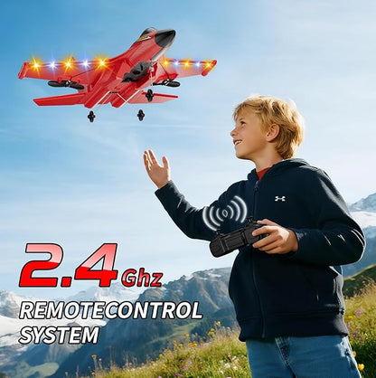 Foam RC Plane Toys with 3 Batteries Remote Control Airplane RC Jet Helicopter Drone Plane for Kids Adults Easy to Fly RC Fighter Remote Control Aircraft with Automatic Balance Gyro for Adult Kids