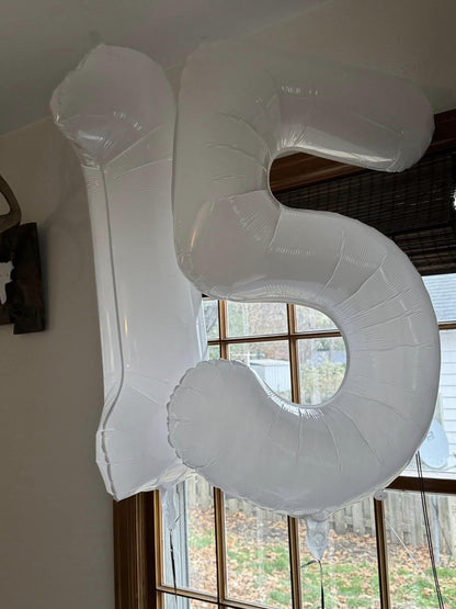 40 Inch White 1 Balloon for First Birthday, Translucent 1st Number Balloons Birthday Decorations for Girl Boy Kids Toddler Baby, One Giant Number 1 Balloon