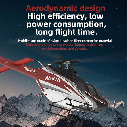 6 Channel Remote Control Helicopter with Brushless Motors Altitude Hold Gyro Optical Flow Positioning Function 2.4GHz Aileronless Mini Aircraft Toy for Beginners Teens Adults