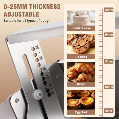 Folding Dough Sheeter 12in Manual Dough Roller Machine Dough Sheeter Machine For Home Thickness Adjustable for Pizza, Croissants, Puff Pastry