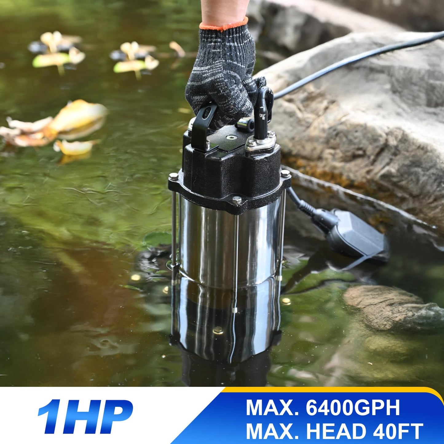 SCHUPETHAUER 1 HP Sewage Grinder Pump, 115V Grinder sump pump, Stainless Steel, Automatic Float Switch, Cast Iron Impeller, 2'' Npt Discharge, Sewage Pumps for Basement, Sump Basin, Sewage Well