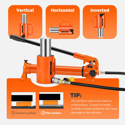 Bonvoisin Hydraulic Ram Cylinder 30T Hydraulic Cylinder Jack Porta Power Ram 4" Stroke Single Acting Lifting Cylinders for Machinery Shipbuilding