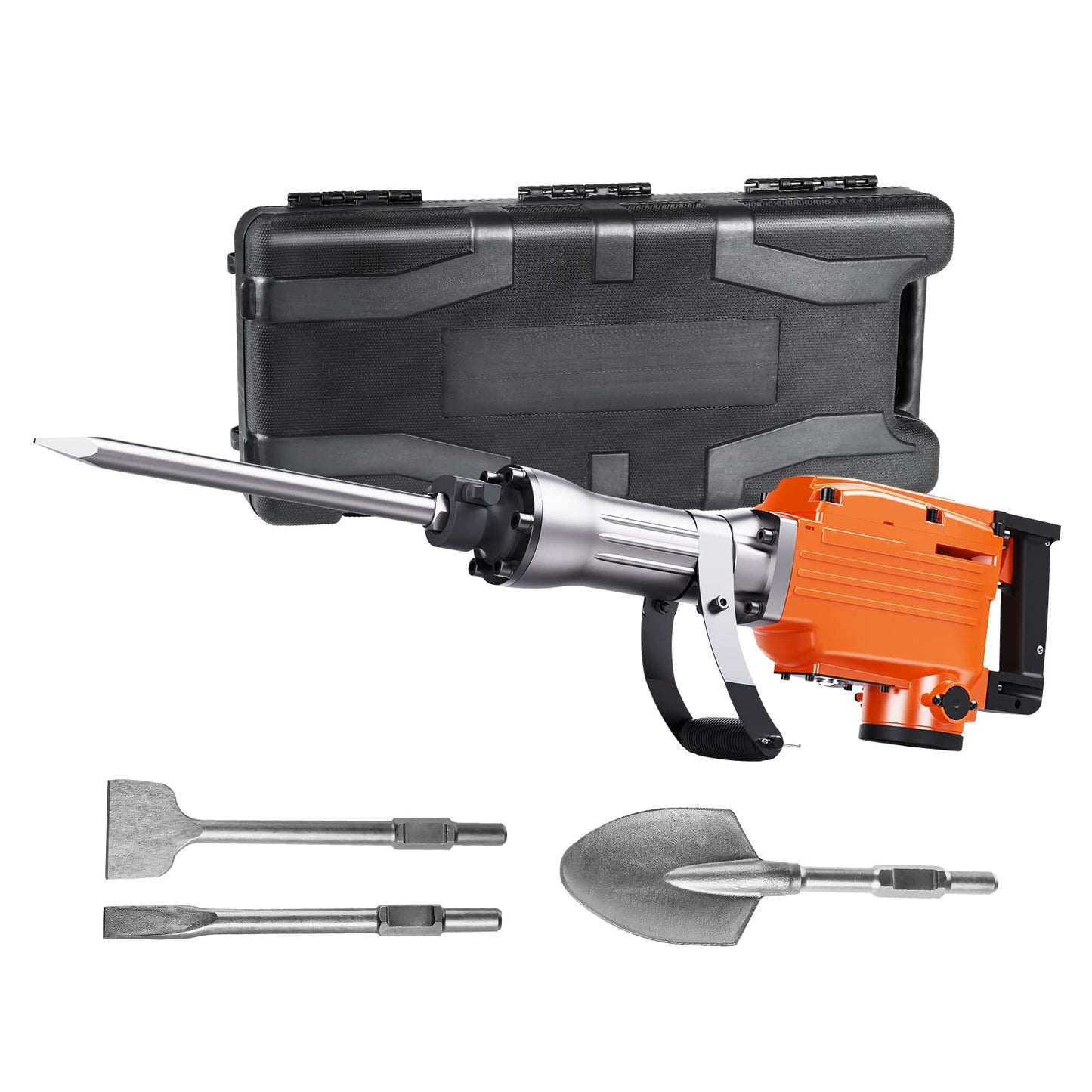 VEVOR Electric Concrete Saw, 14 in Circular Saw Cutter with 5 in Cutting Depth, Wet/Dry Disk & Demolition Jack Hammer, 2200W Electric Jackhammer Heavy Duty, 1350 BPM Concrete Breaker 4pcs