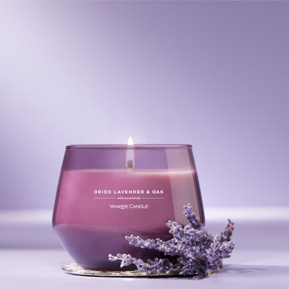Yankee Candle Studio Scented Candle, Single Wick Jar Candle for Home Fragrance, Premium Plant Wax Blend, Long Lasting Burn, Dried Lavender & Oak (Pack of 1)