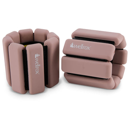 Wellrox Weighted Bangles – Adjustable Ankle and Wrist Weights for Women & Men – Set of Ankle Weights 2 lbs (1 lb Each Wrist Weight) | Weighted Arm Bands for Pilates, Yoga, Running & Walking (Rose)