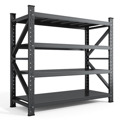 4 Tier Storage Shelves,Heavy Duty Garage Racks Shelving,7000LBS Metal Storage Shelves,Adjustable Utility Rack Shelf for Basement,Warehouse,Pantry,Factory,Garage Shelving (S-（48" W x 24" D x 70" H）)
