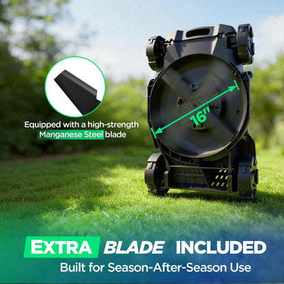 Kraftsense 16" Electric Lawn Mower, 40V Cordless Lawn Mower with 2x5.0Ah Batteries & Charger, Brushless Motor, 2-in-1 Mulching & Bagging, 6-Position Height Adjustment, for Small to Medium Yards