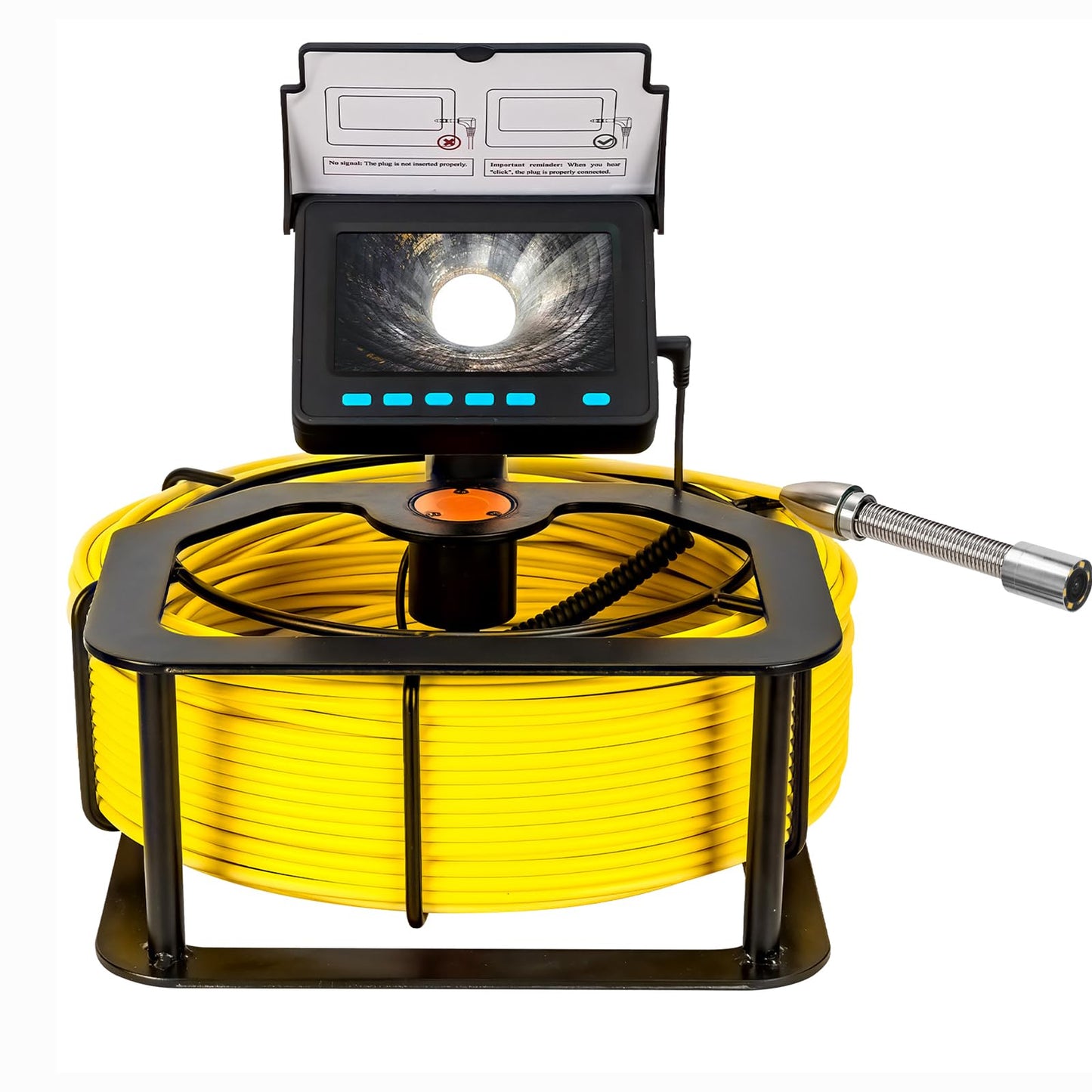 Willsily Drain Inspection Camera,4.3" Industrial Endoscope with DVR Function and LED Lights IP68 Waterproof Sewer Camera 8-10H Battery Borescope for Home Drain Pipe Plumbing(98.4ft/30m)