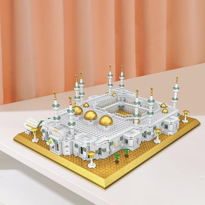 Mecca Mosque Building Model Mini Block Set (1255 Pieces) Muslims Islamic Gift Famous Building Toy Children and Adult Eid al Fitr Gift
