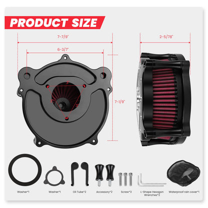 kekykm Twin Cam Air Filter Cleaner Intake Filter Saddlebag Guard Crash Bar Bracket for Harley Touring 2009-2016 Street Glide Road Glide Road King Electra Glide