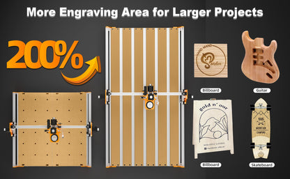FoxAlien 4080 Y-axis Extension Kit for Masuter Pro, with Upgraded T-slot Hybrid Spoilboard CNC Router Machine Working Area Extend (15.75" x 31.5", X-Y)