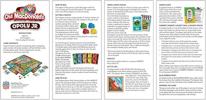MasterPieces Kids &amp Family Board Games - Old MacDonald's Farm Opoly Jr. - Officially Licensed Board Games for Kids &amp Family